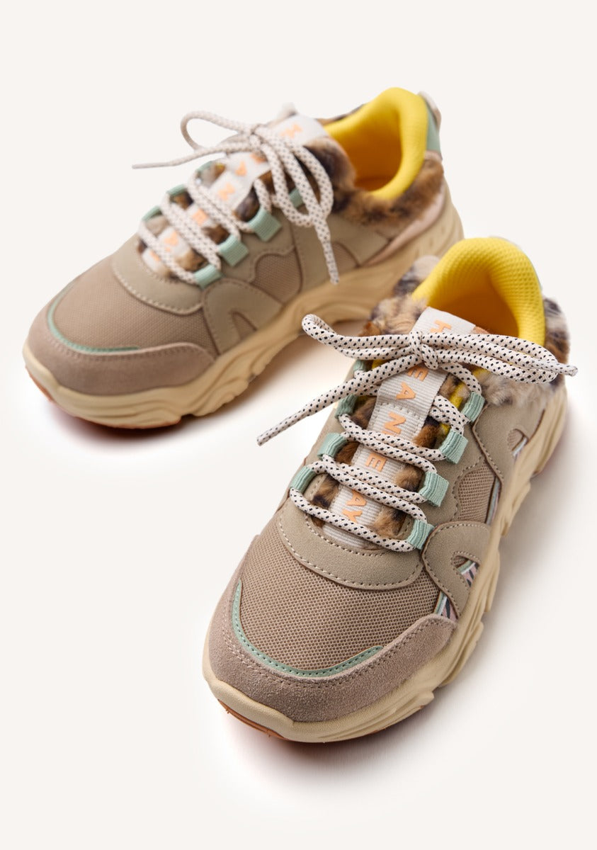 SNEAKERS PELLE CON PELLICCIA REDBY