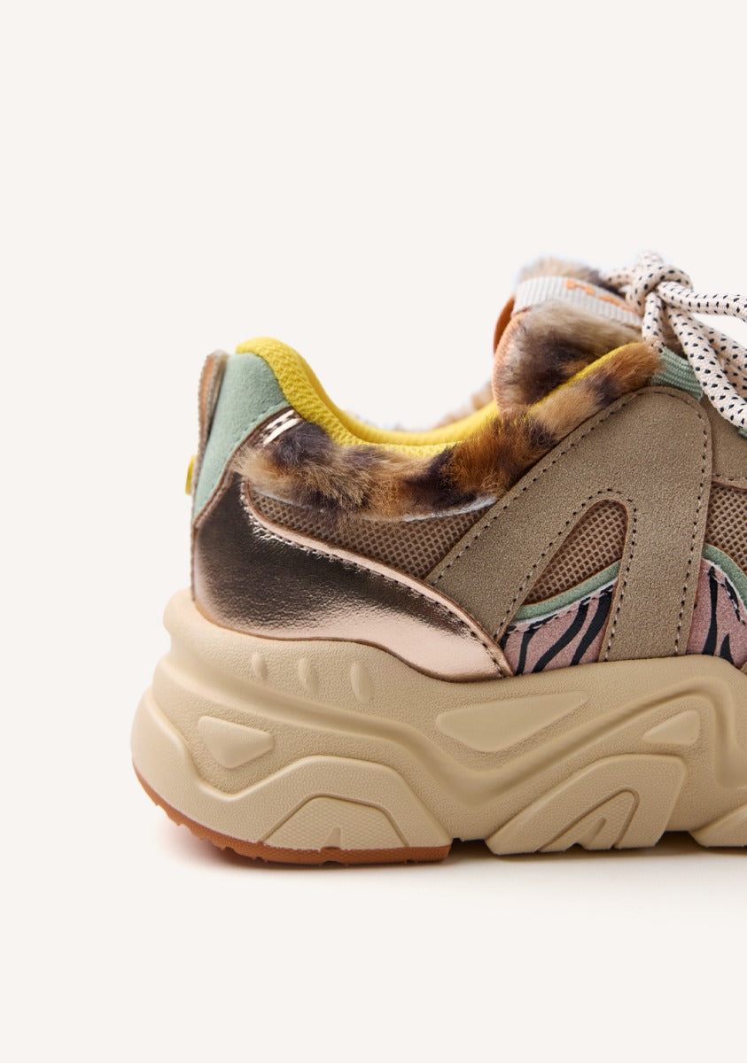 SNEAKERS PELLE CON PELLICCIA REDBY