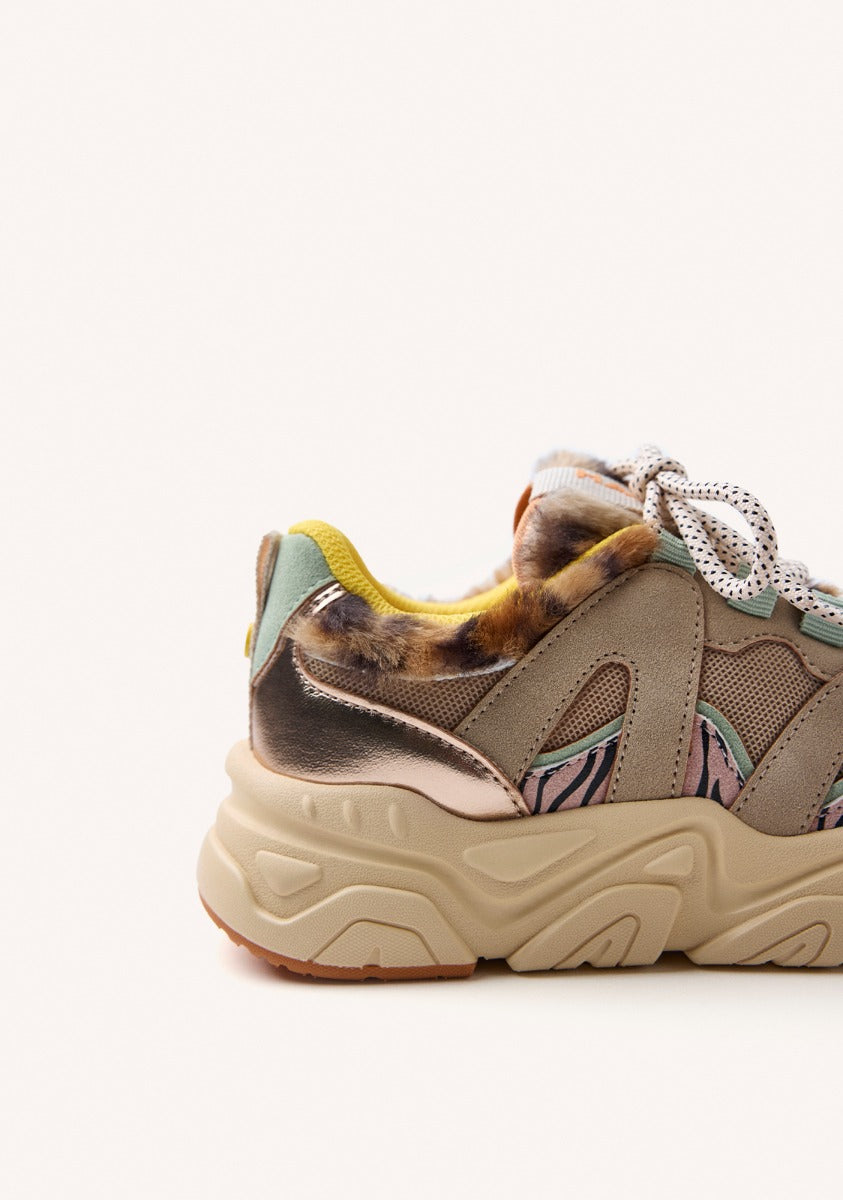 SNEAKERS PELLE CON PELLICCIA REDBY