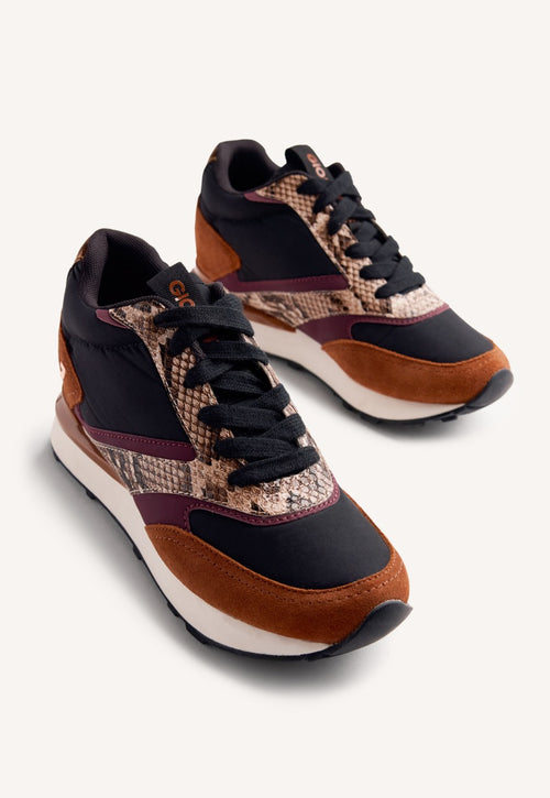 WEDGE LEATHER SNEAKERS HEMLOCK