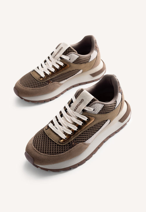 LEATHER AND MESH SNEAKERS FUNKLEY