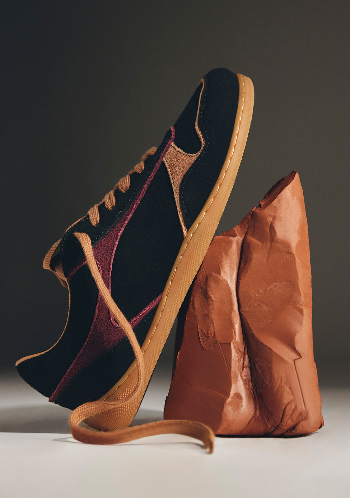 GIOSEPPO BAREFOOT - BASKETS POINTE CUIR DAIM