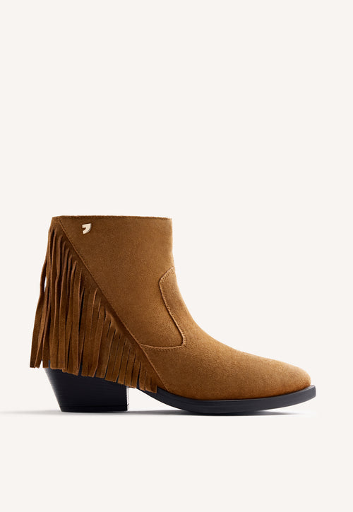 LEATHER FRINGES ANIMAL PRINTBOY BOOTS EITZEN