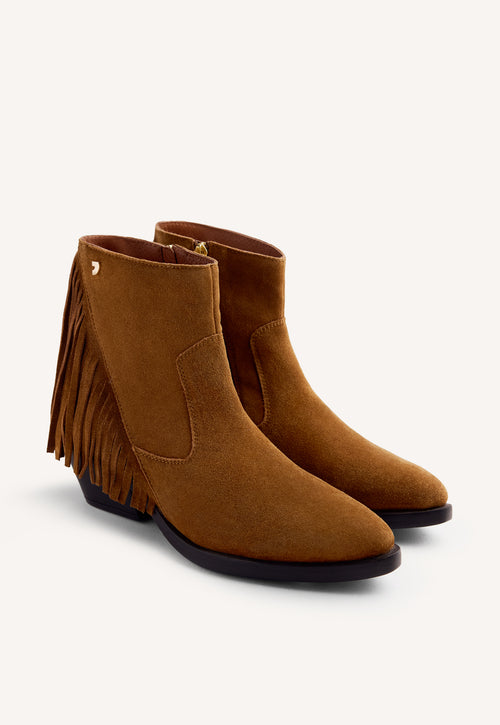 LEATHER FRINGES ANIMAL PRINTBOY BOOTS EITZEN