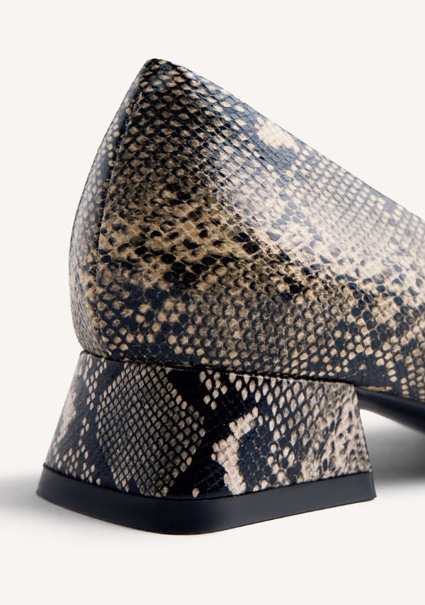 SCARPE TACCO EFFETTO SERPENTE MESICK