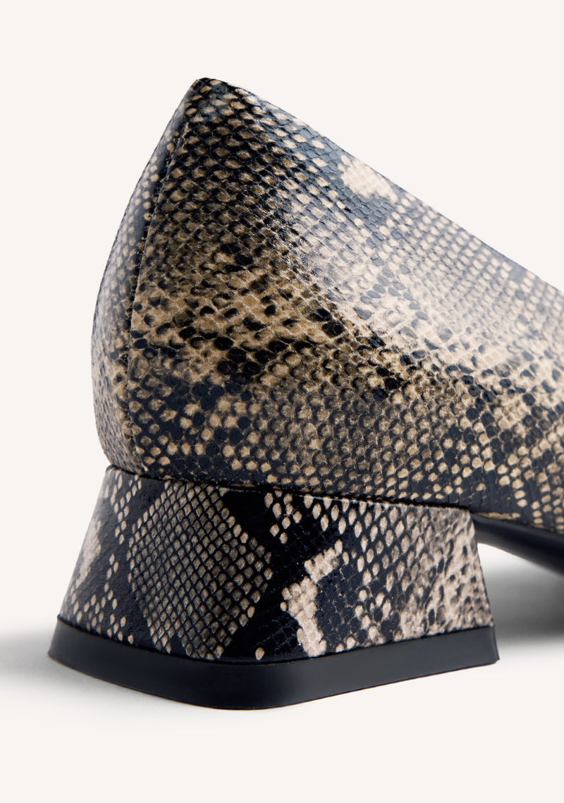 SCARPE TACCO EFFETTO SERPENTE MESICK
