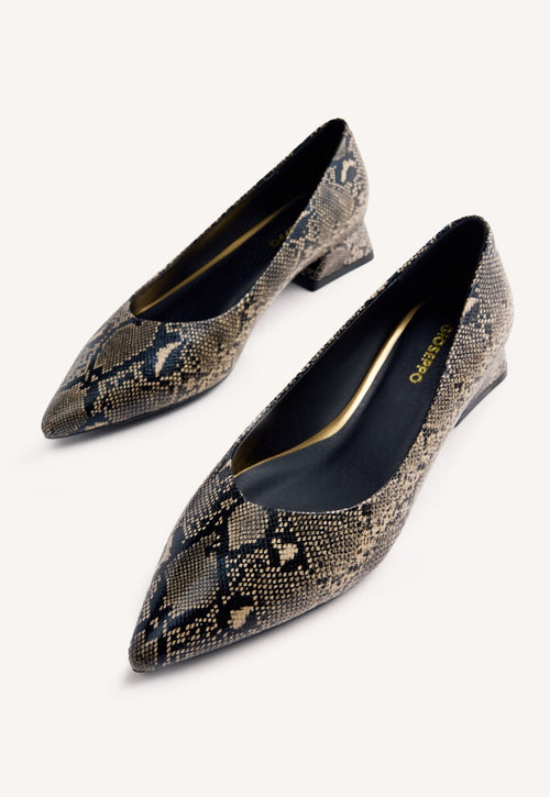 SNAKE EFFECT HEELED SHOES MESICK