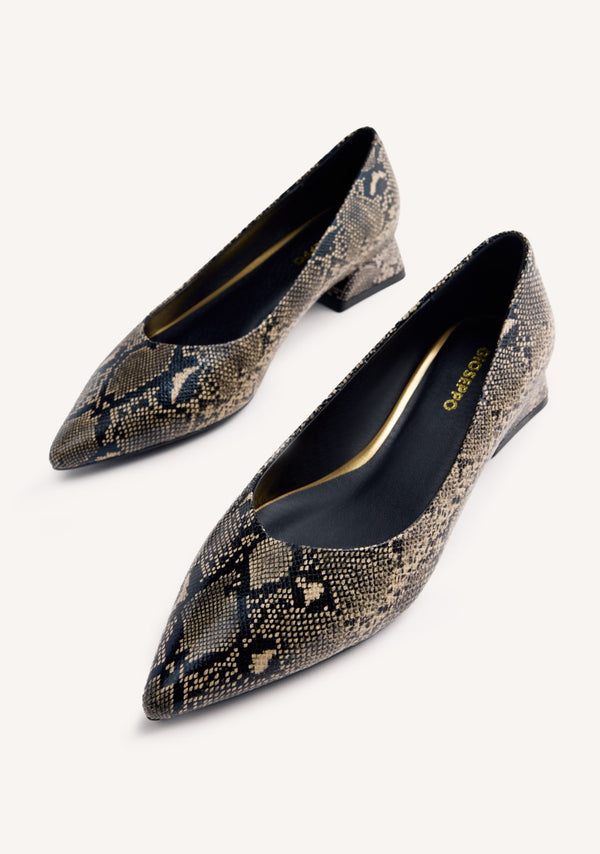 SCARPE TACCO EFFETTO SERPENTE MESICK