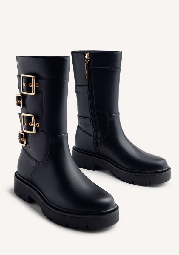 LEATHER BIKER BOOTS PETOSKEY
