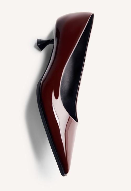 PATENT EFFECT KITTEN HEELED SHOES MAZEPPA