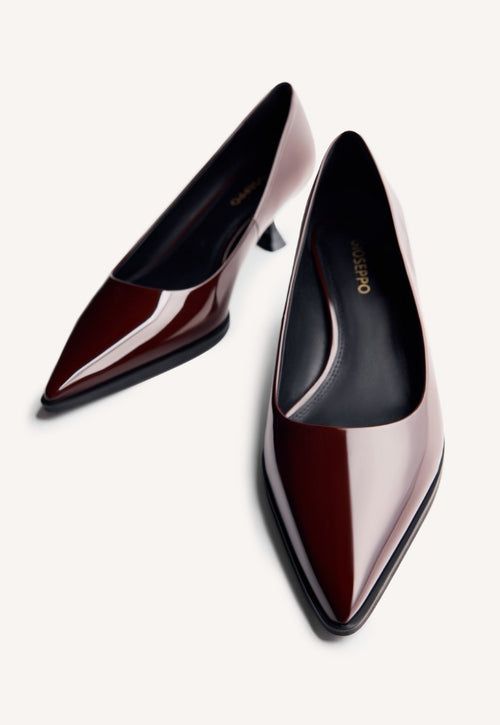 PATENT EFFECT KITTEN HEELED SHOES MAZEPPA