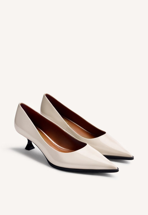 PATENT EFFECT KITTEN HEELED SHOES MAZEPPA