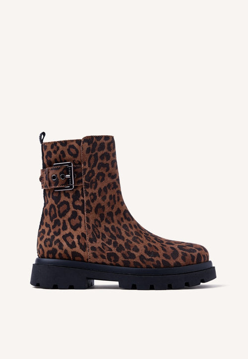 ANIMAL PRINT SUEDE LEATHER BOOTS TINTAH