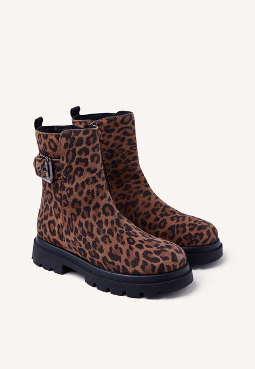 ANIMAL PRINT SUEDE LEATHER BOOTS TINTAH
