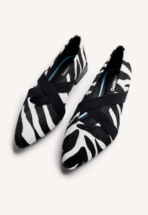 ANIMAL PRINT LEATHER BALLET FLATS MILACA