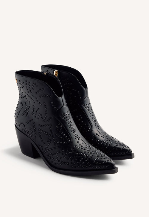 STUDDED ANIMAL PRINTBOY BOOTS SHELVIN