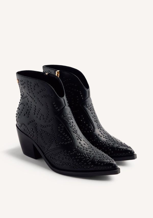 STUDDED ANIMAL PRINTBOY BOOTS SHELVIN