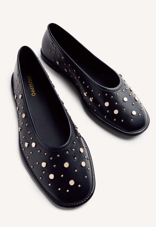 STUDDED LEATHER BALLET FLATS ACOMA