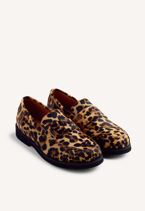 ANIMAL PRINT LEATHER LOAFERS EVELETH