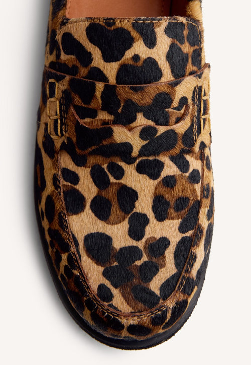 ANIMAL PRINT LEATHER LOAFERS EVELETH