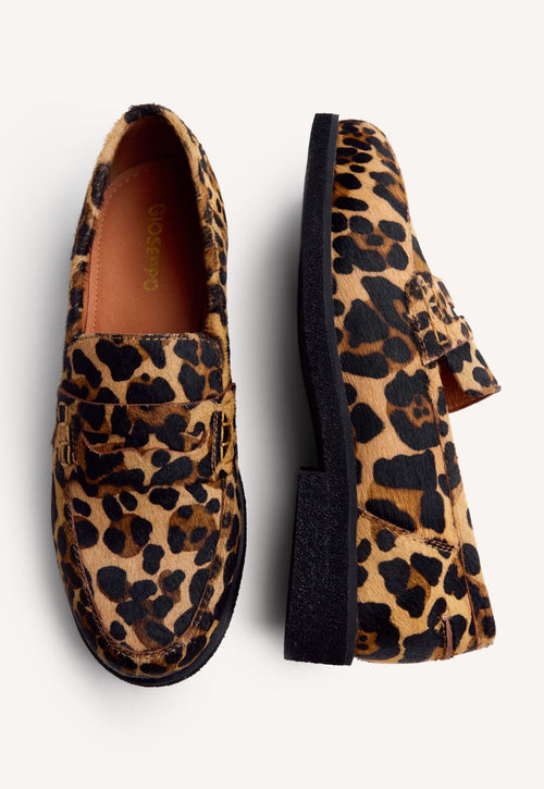 ANIMAL PRINT LEATHER LOAFERS EVELETH