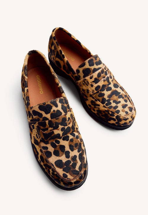 ANIMAL PRINT LEATHER LOAFERS EVELETH