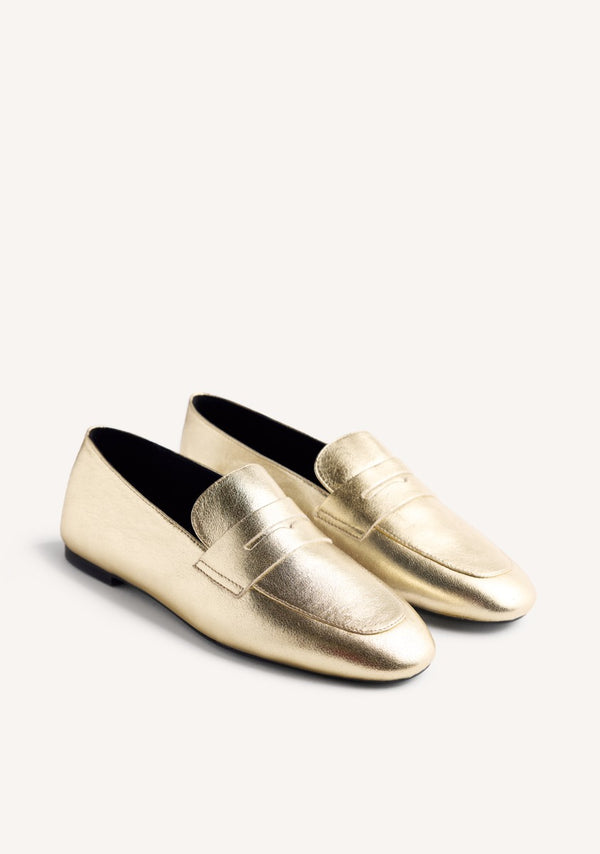 SHINY LEATHER LOAFERS BASSETT
