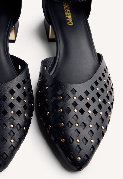 ZAPATOS TACÓN PIEL TACHAS ONSTED