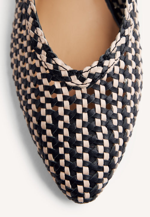 ZAPATOS TACÓN DESTALONADOS PIEL TRENZADA HOYT