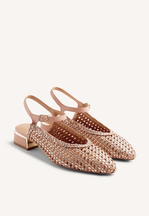 ZAPATOS TACÓN DESTALONADOS PIEL TRENZADA HOYT