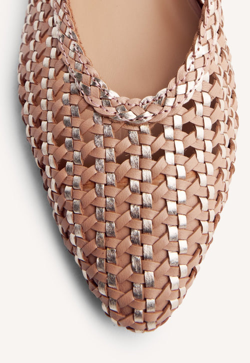 ZAPATOS TACÓN DESTALONADOS PIEL TRENZADA HOYT