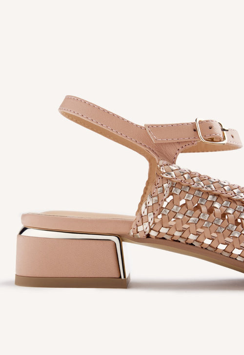 ZAPATOS TACÓN DESTALONADOS PIEL TRENZADA HOYT