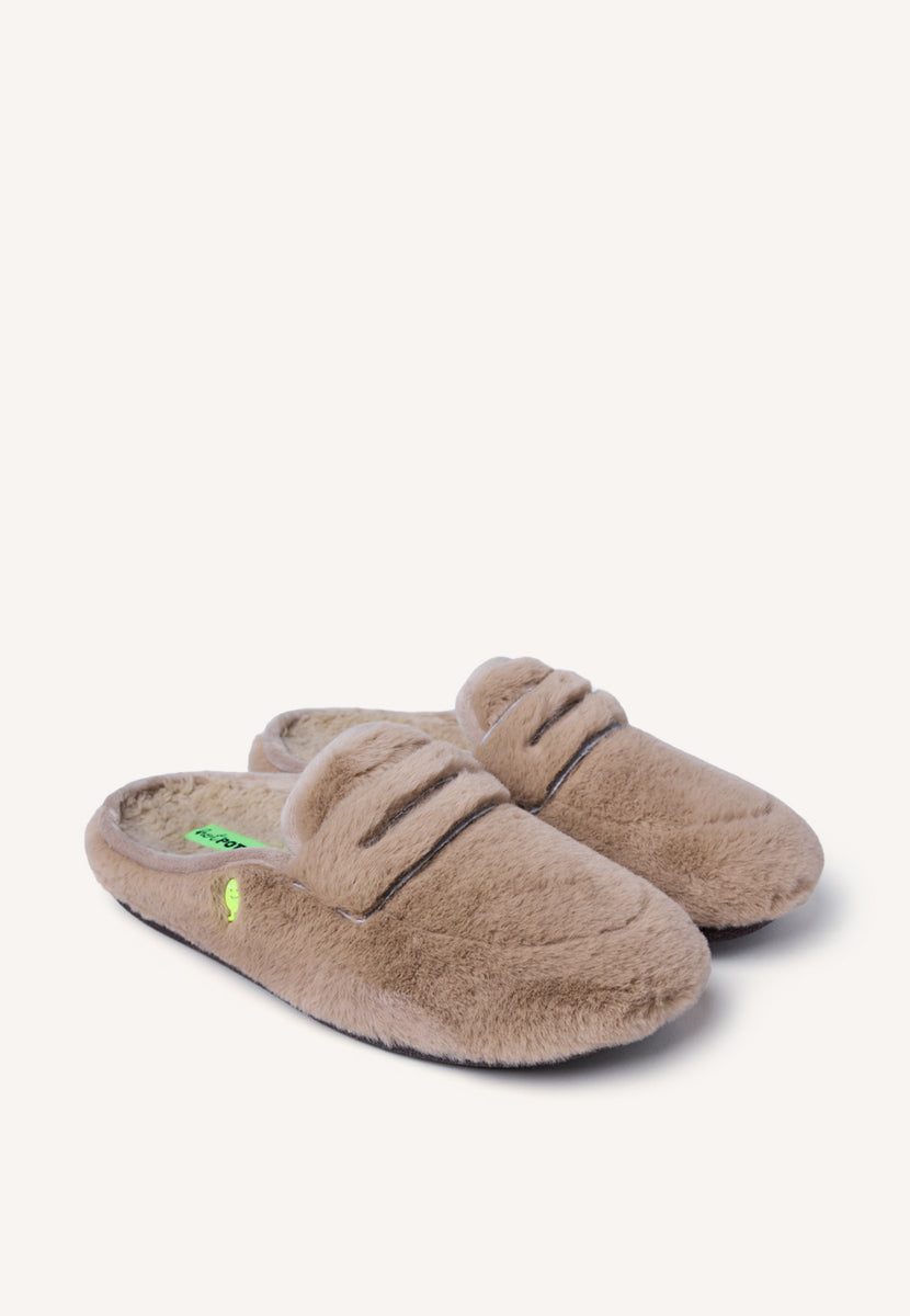 MICROFIBER MOCCASIN TYPE HOUSE SLIPPERS HARRIETTA