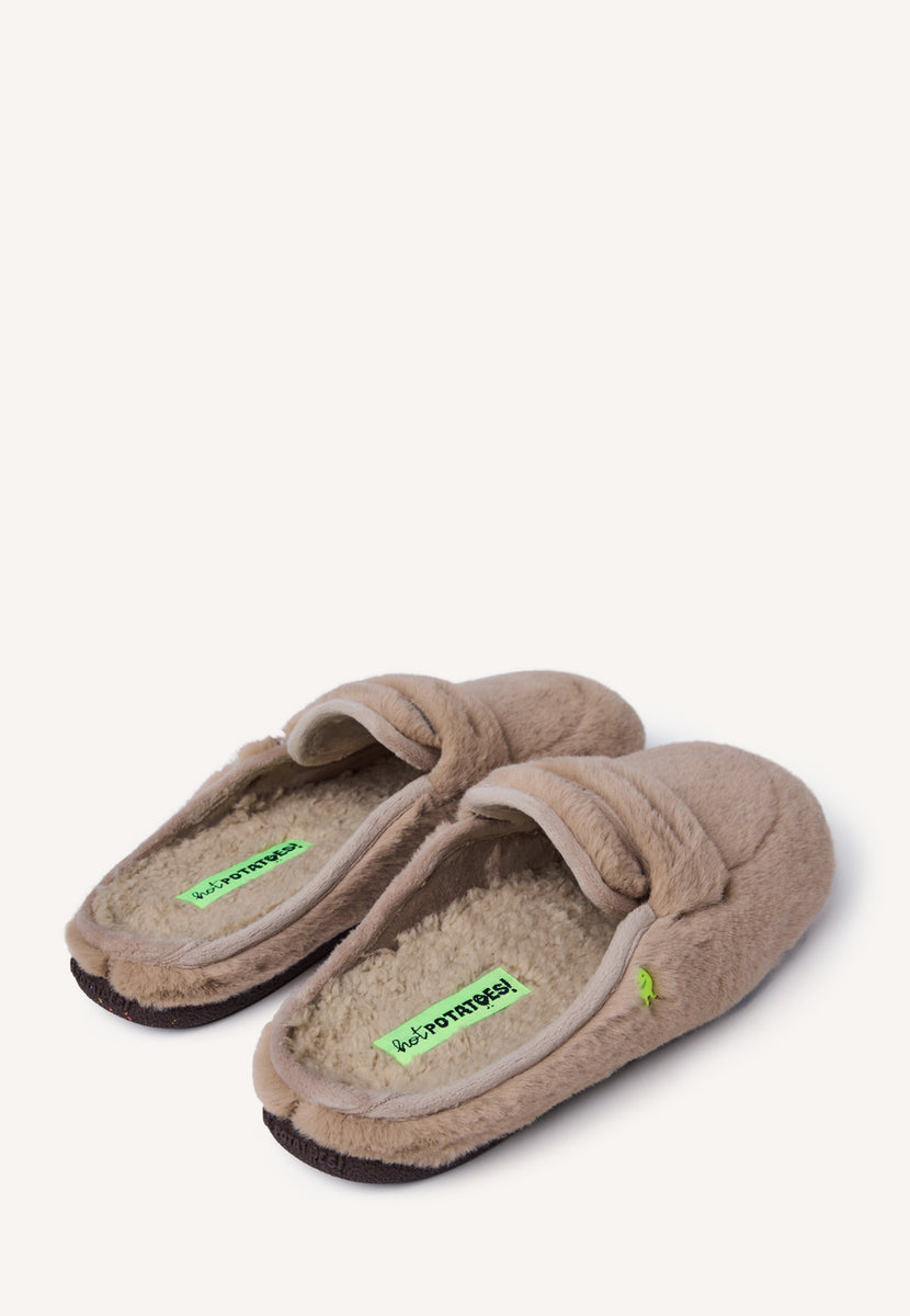 MICROFIBER MOCCASIN TYPE HOUSE SLIPPERS HARRIETTA
