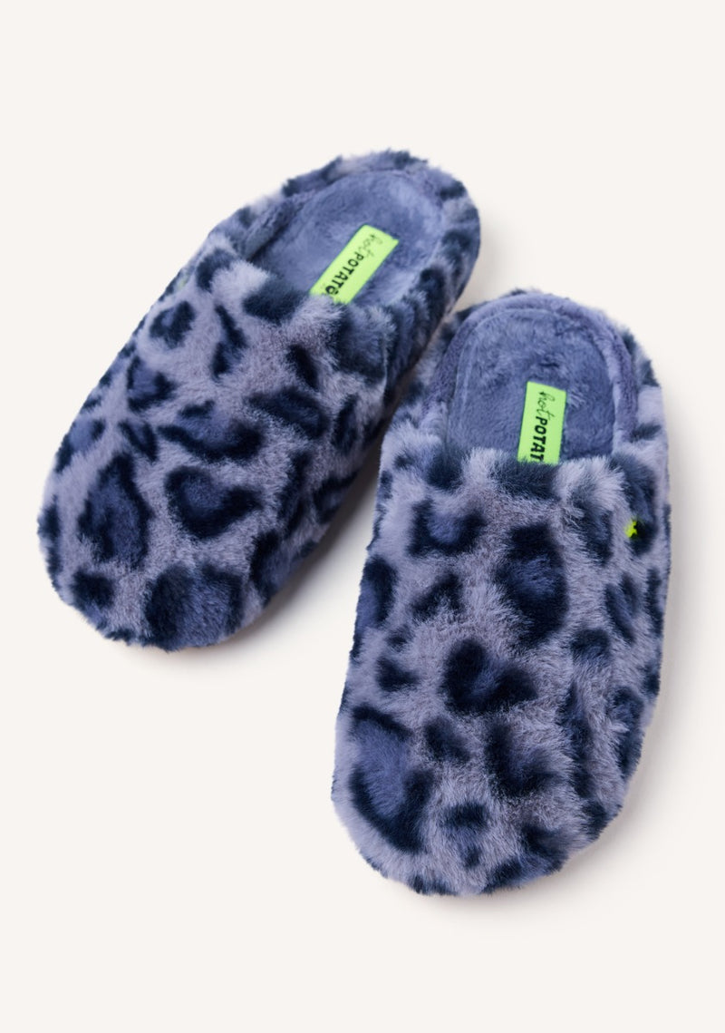 Hot Potatoes, Modelo AUDUBON, Pantuflas de pelo con print Leopardo Hot Potatoes, Modelo AUDUBON, Pantuflas de pelo con print Leopardo