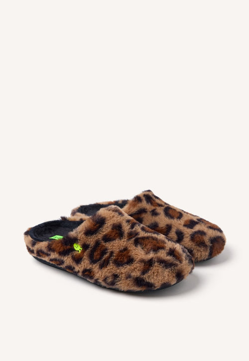 ANIMAL PRINT FUR HOUSE SLIPPERS AUDUBON