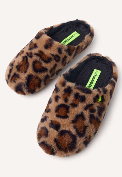 ANIMAL PRINT FUR HOUSE SLIPPERS AUDUBON