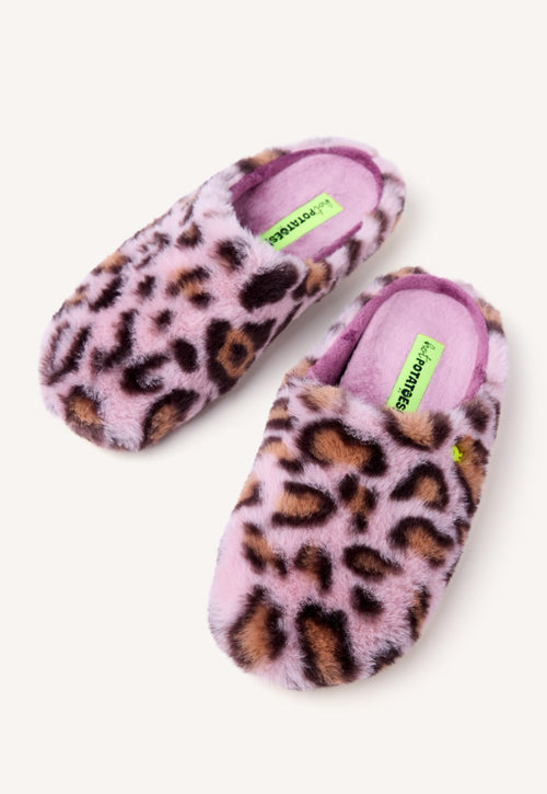 ANIMAL PRINT FUR HOUSE SLIPPERS AUDUBON