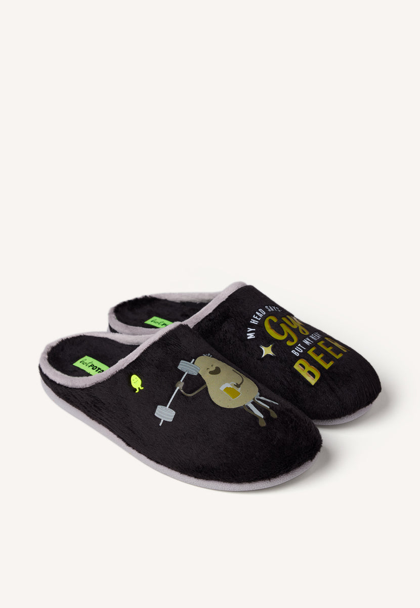 ZAPATILLAS DE CASA PELO DIBUJO Y FRASE RUTLEDGE