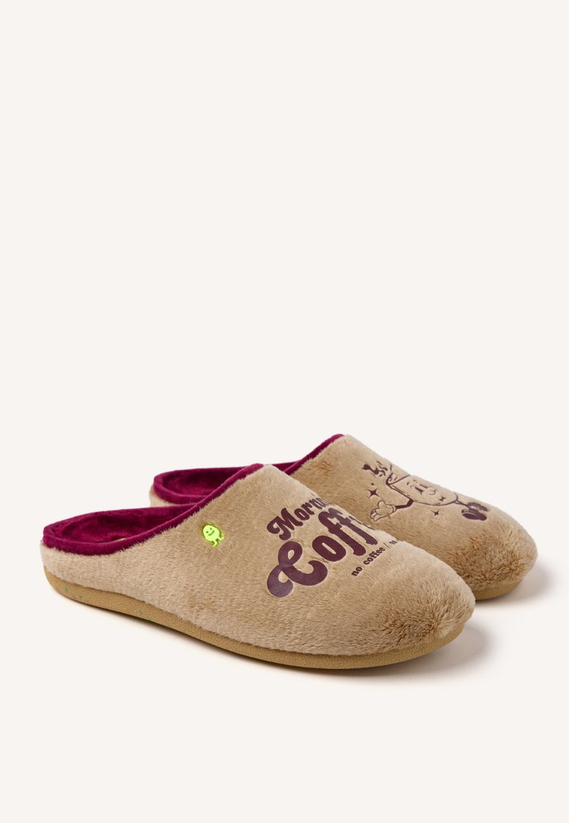 ZAPATILLAS DE CASA PELO DIBUJO Y FRASE PINCKNEY