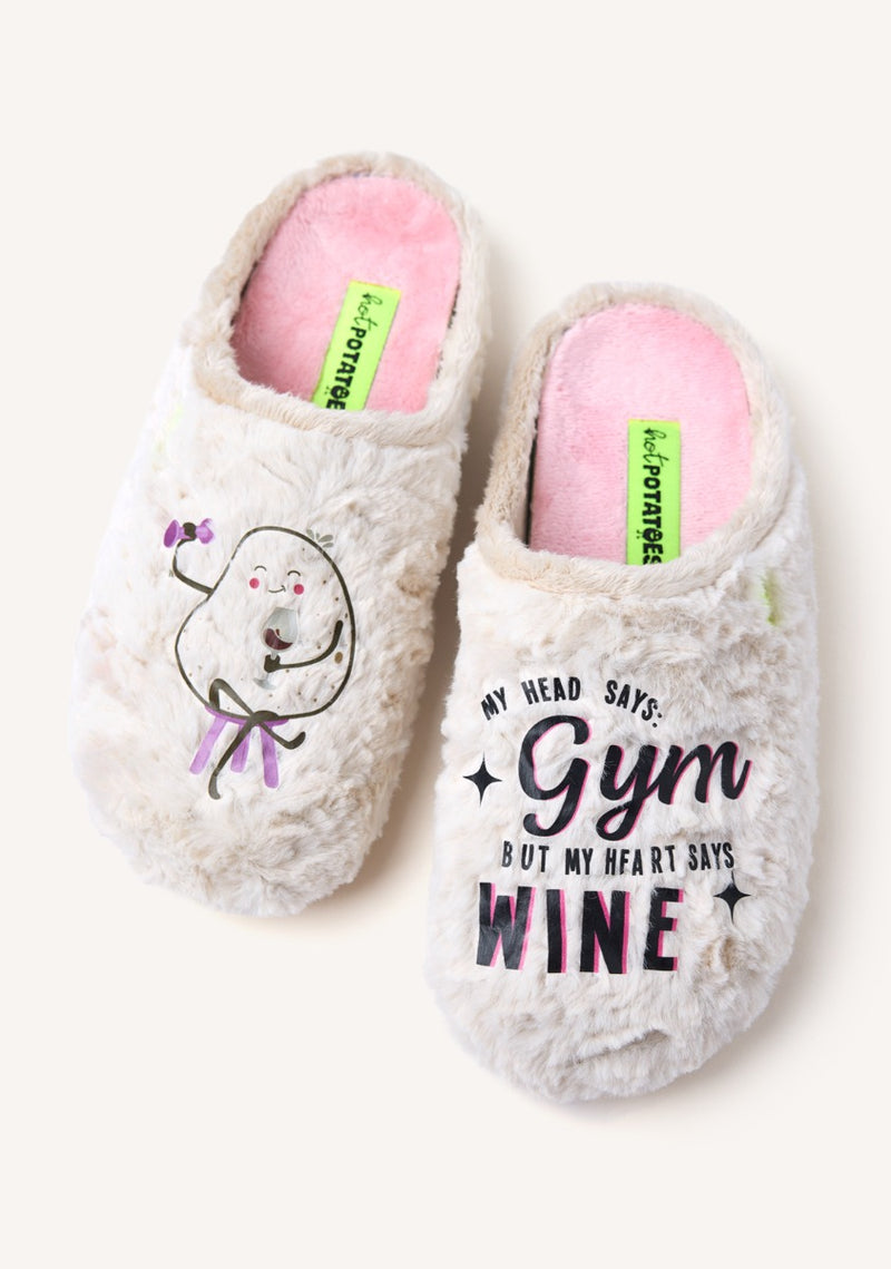 ZAPATILLAS DE CASA PELO DIBUJO Y FRASE BLANTYRE