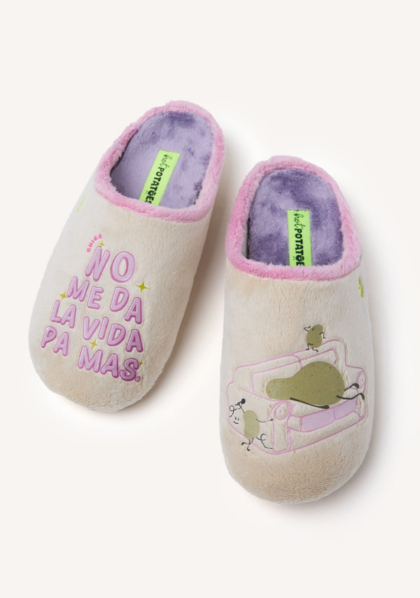 ZAPATILLAS DE CASA PELO DIBUJO Y FRASE SCANLON