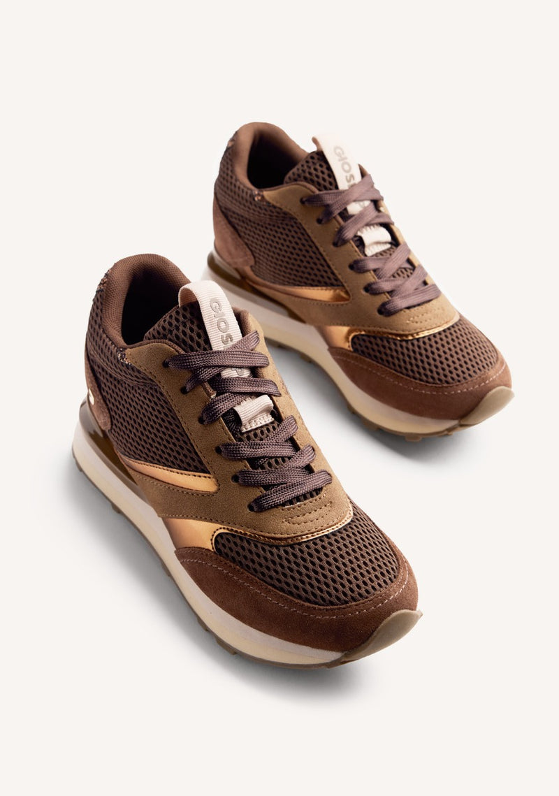 ZAPATILLAS PIEL Y REJILLA CUÑA KEEWATIN