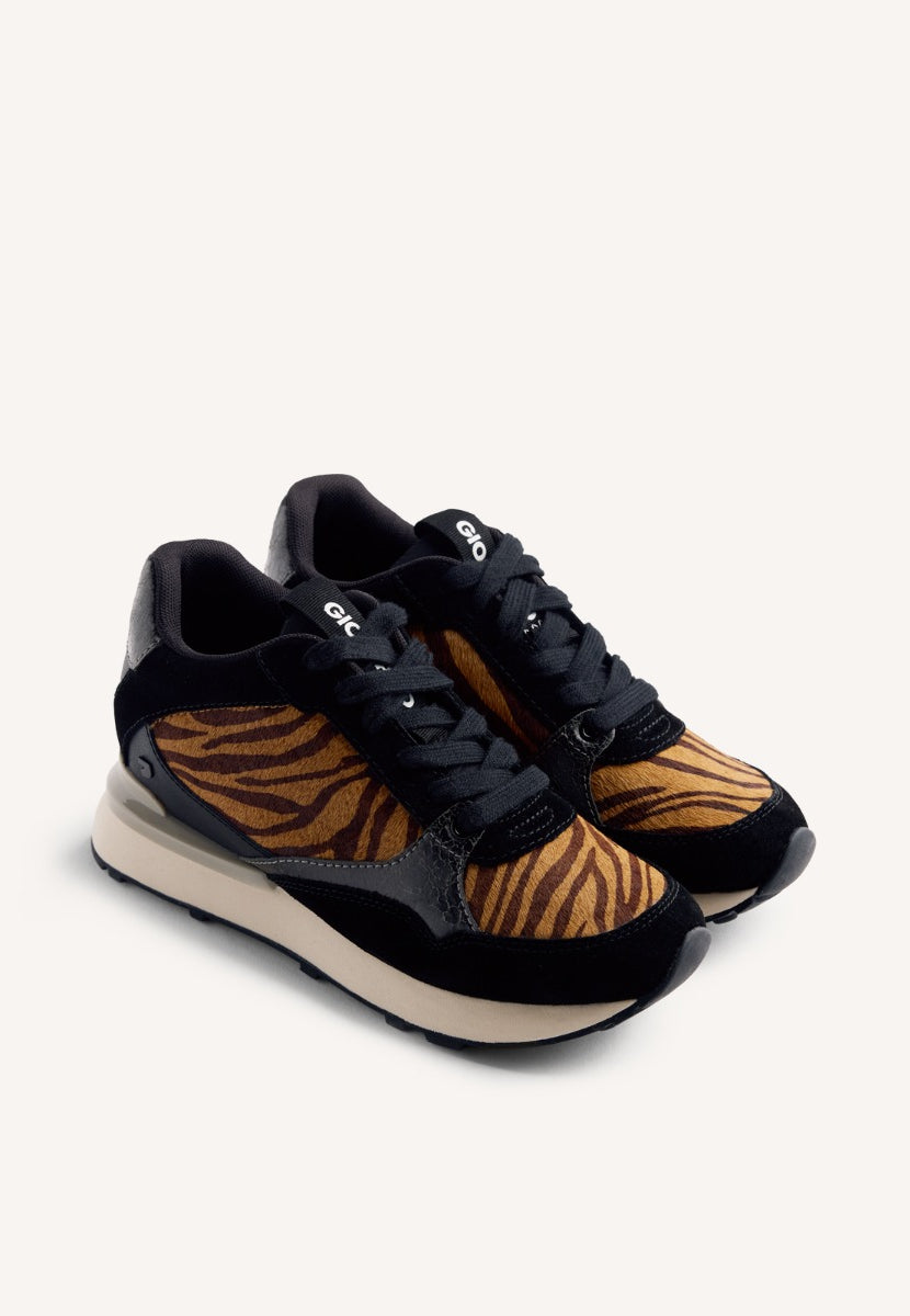 WEDGE ANIMAL PRINT LEATHER SNEAKERS BARODA