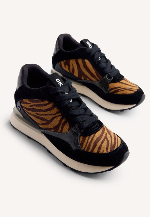 WEDGE ANIMAL PRINT LEATHER SNEAKERS BARODA