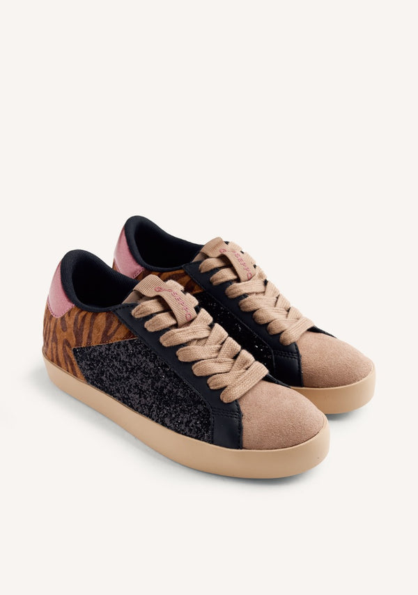 ZAPATILLAS PIEL Y BRILLO CUÑA FALKIRK