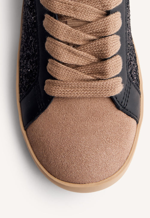 LEATHER AND SHINE WEDGE SNEAKERS FALKIRK