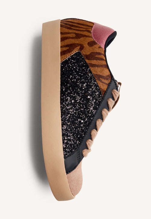 LEATHER AND SHINE WEDGE SNEAKERS FALKIRK