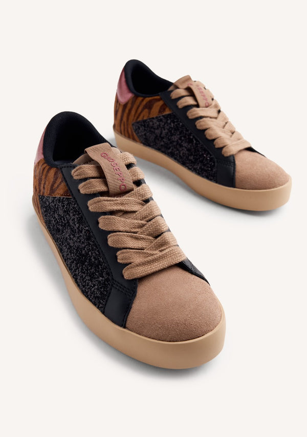 ZAPATILLAS PIEL Y BRILLO CUÑA FALKIRK