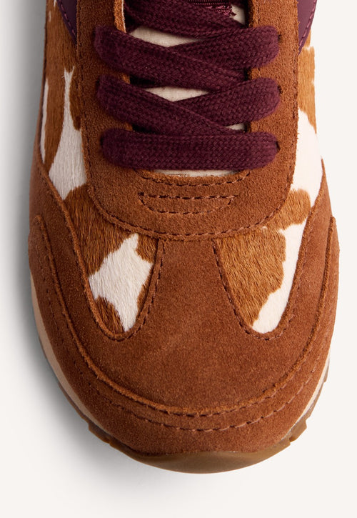 ANIMAL PRINT LEATHER WEDGE SNEAKERS MACKFORD